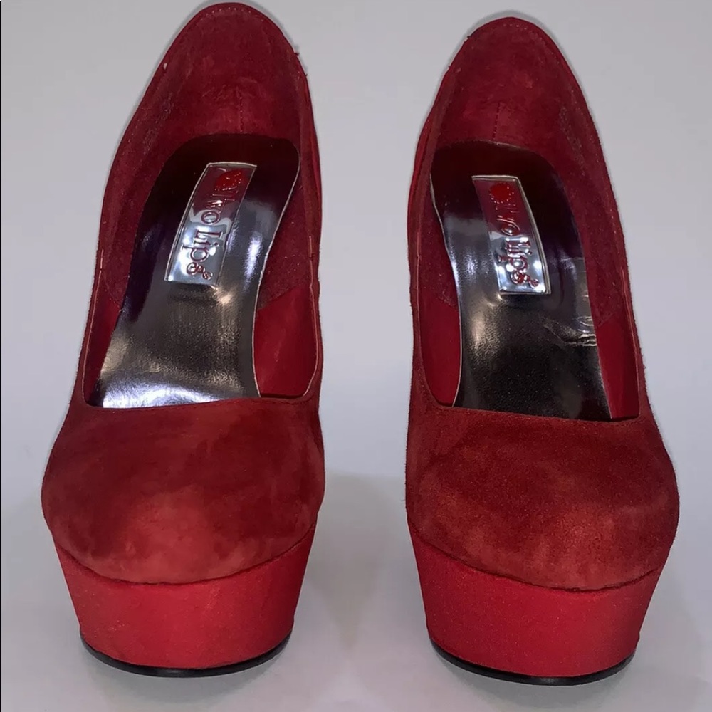 Two Lips Rapture Suede Platform Wedges - Picture 2 of 12